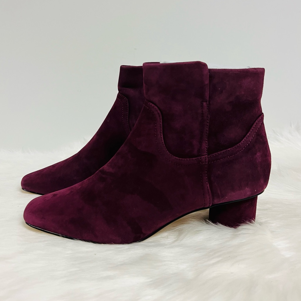 Draper James Bethany Booties In Burgundy Size 10 Nwob